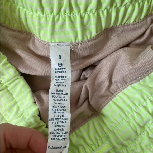 Lululemon Tracker Short Clear Mint / Hyper Stripe Clear Mint Green Zest Sz 8 - Picture 9 of 9